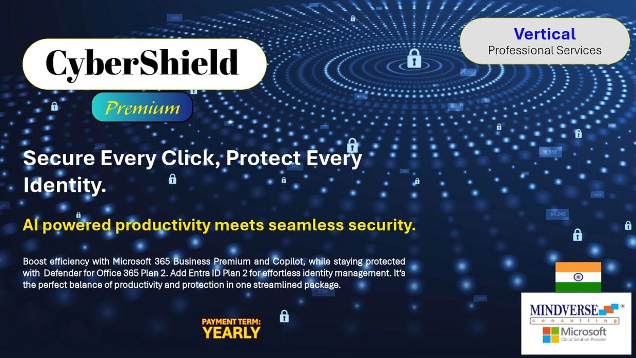 CyberShield Premium secures identities with AI-powered productivity and seamless security for professional services.