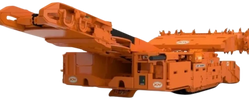 This is a diesel powered mobile rock crusher.