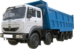 This is a diesel powered Tata tipper truck  used in mining and construction.