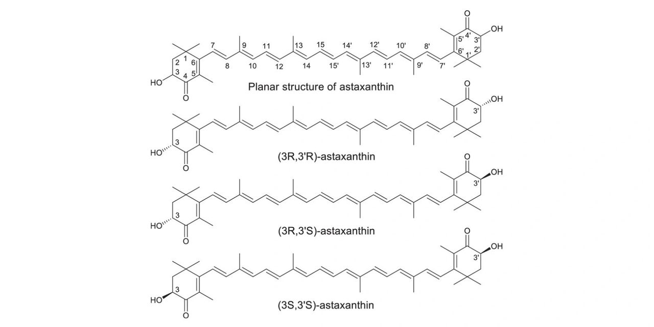 Structure of astaxanthin stereoisomers