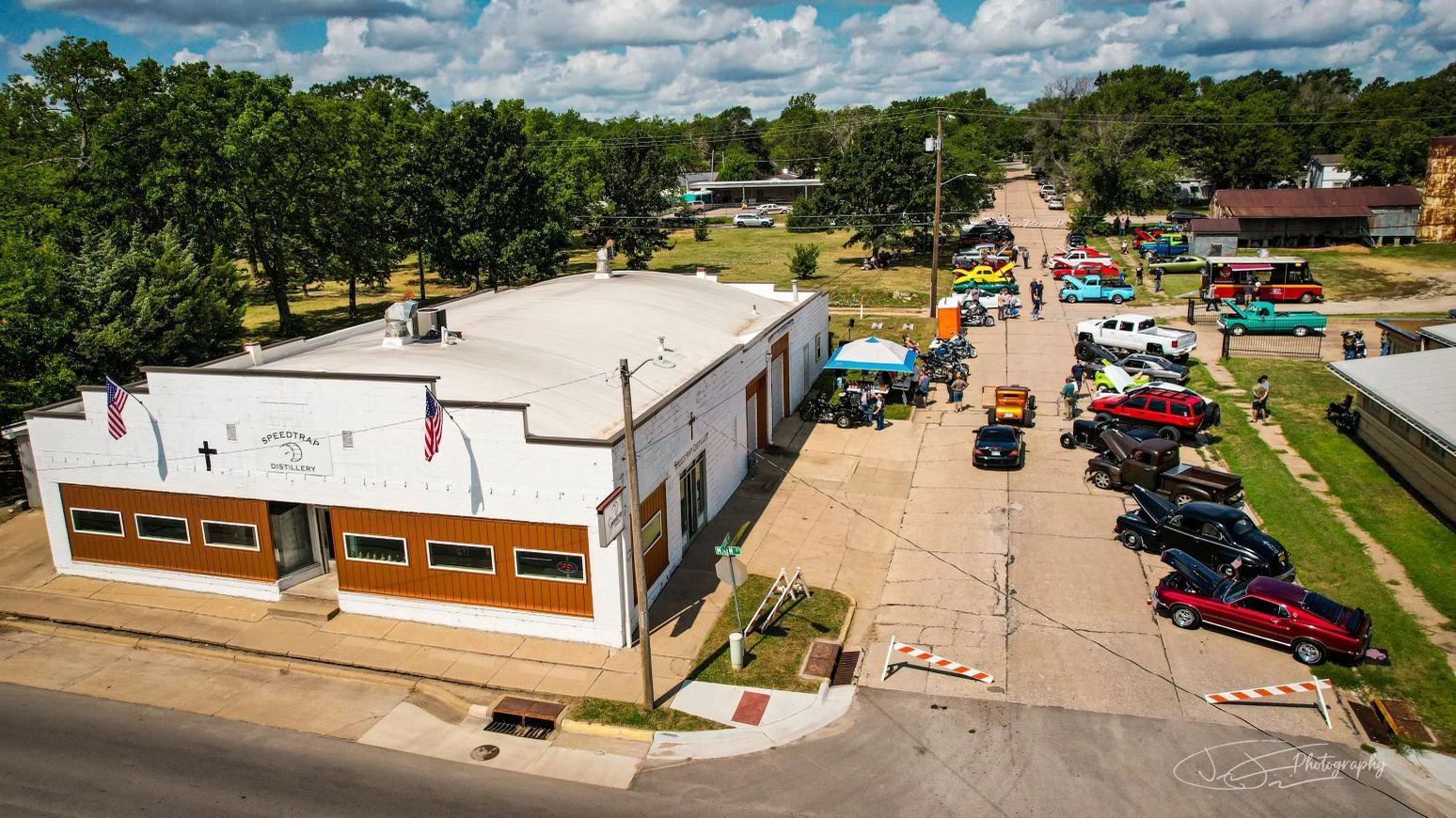 Aerial view of Speedtrap Distillery