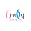 Colorful handwritten logo saying 'Crafty Guardian'.