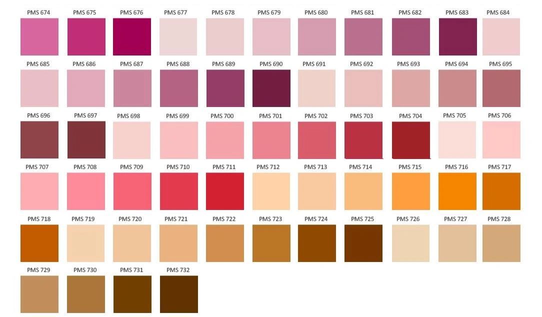 Pantone Pink Color Chart