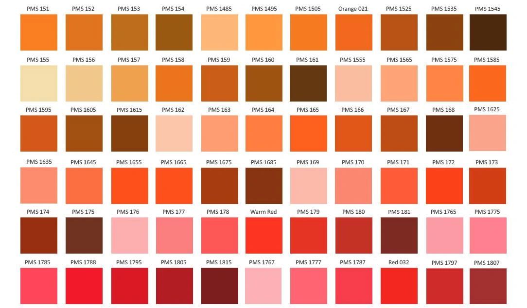 Pms Orange Color Chart