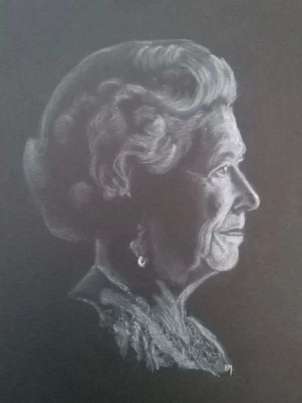 Queen Elizabeth II portrait, royal family, the nation mourns