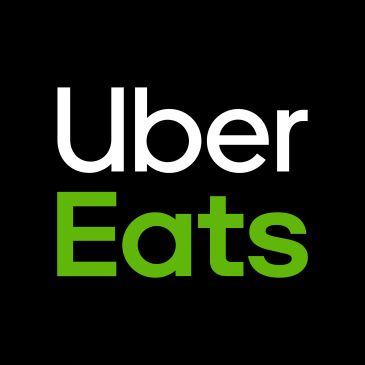Logotipo de Uber Eats en fondo negro.