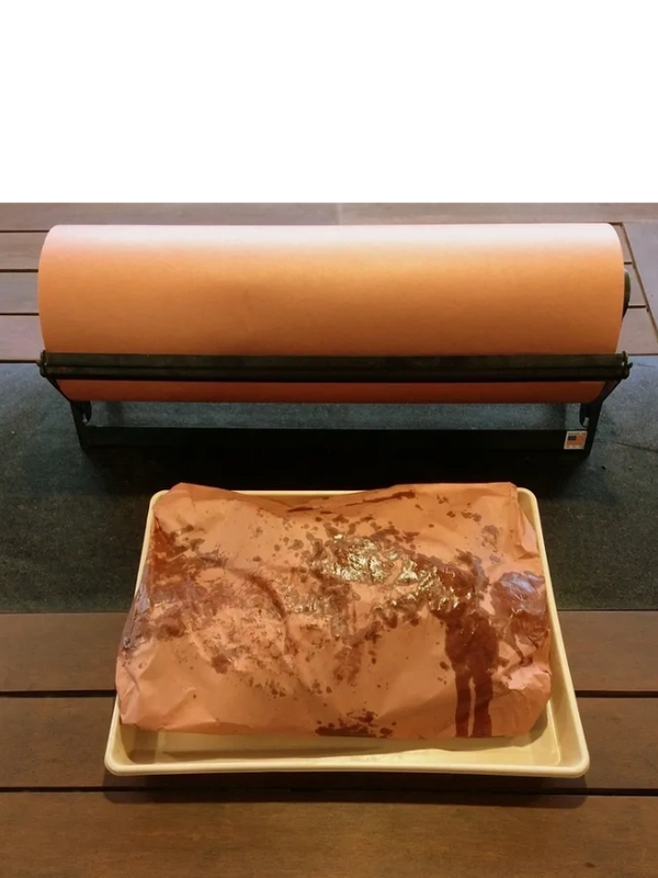 At the 71C Meat Stall, wrap a Brisket single ply in genuine breathable Oren Pink Butcher Paper. 