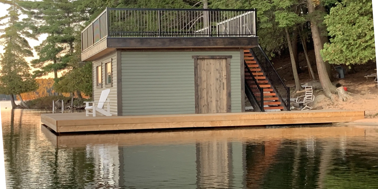 Boathouse we built on lake Joe