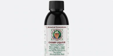 A bottle of Cherry Liqueur botanical concentrate.