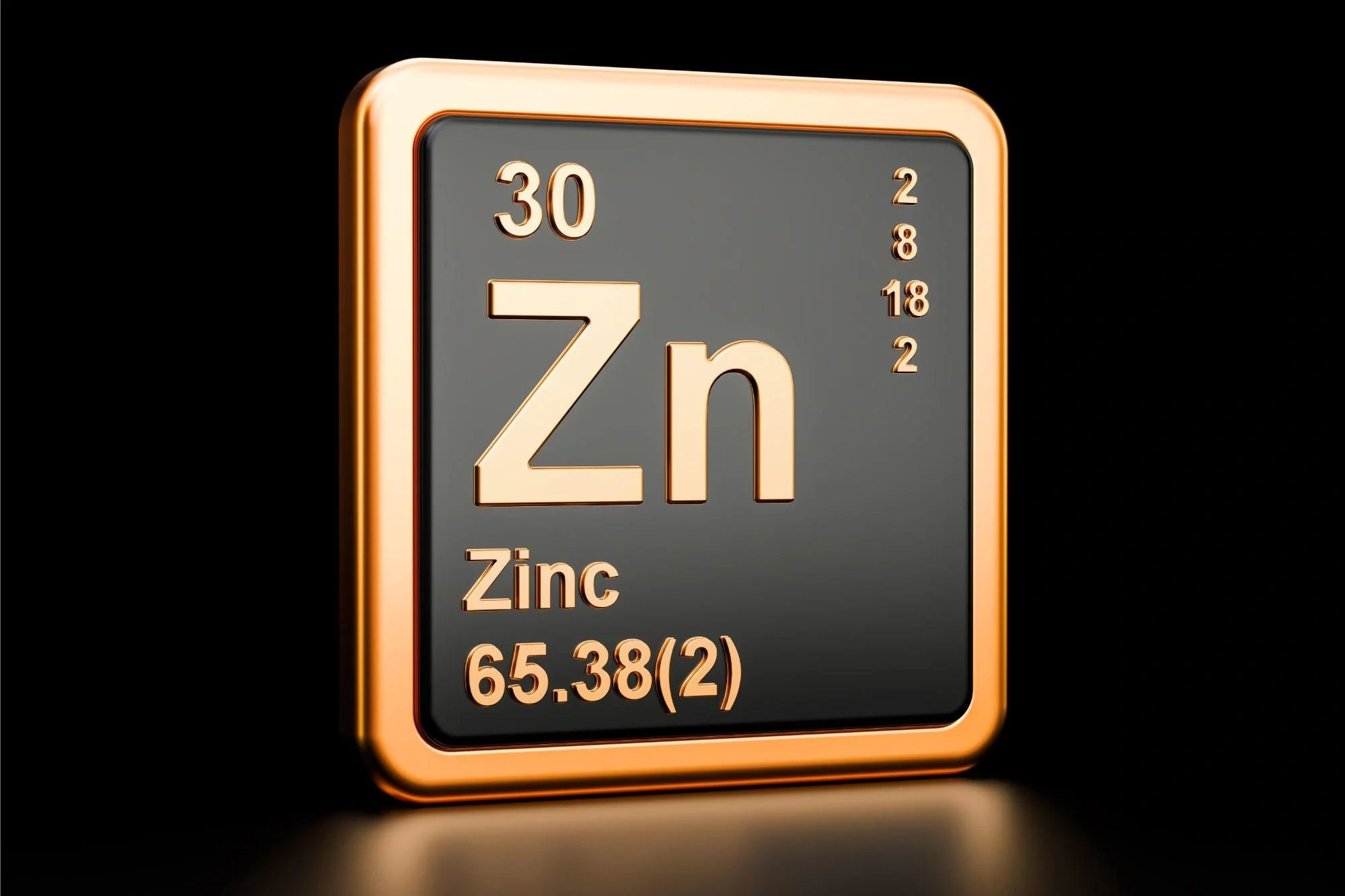 Close-up of a zinc element tile.