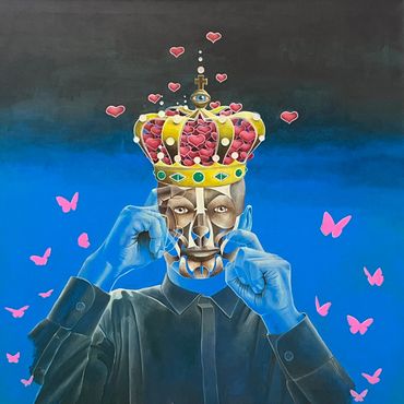 "Facial Expression," 2025, acrylic on canvas, 30 x 30.
