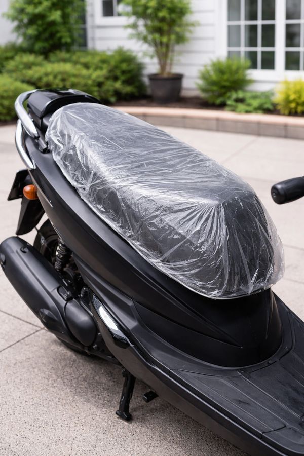 Poly seat cover with elastic for two wheeler seats
