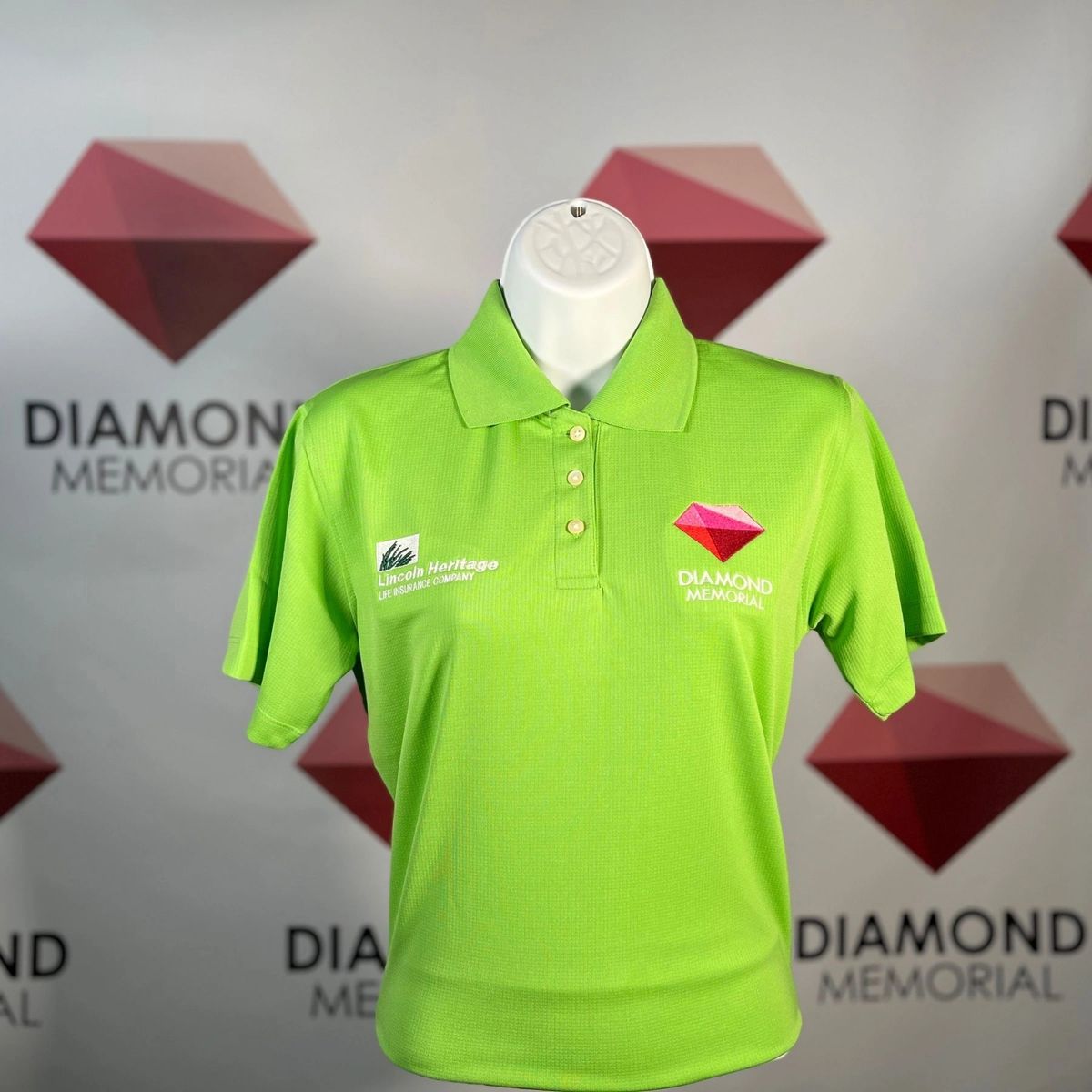 WOMENLIME GREENUNIFORM DIAMOND MEMORIAL POLO SHIRT