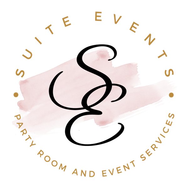 Suite Events Circle Logo in pink and gold.