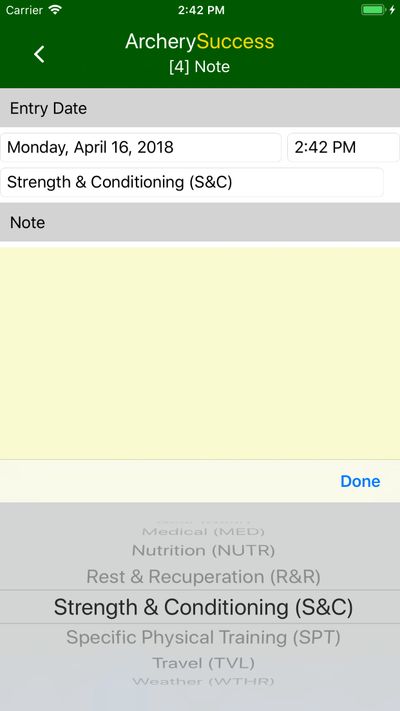 Archery scoring app and training journal - Add as many notes as you like!