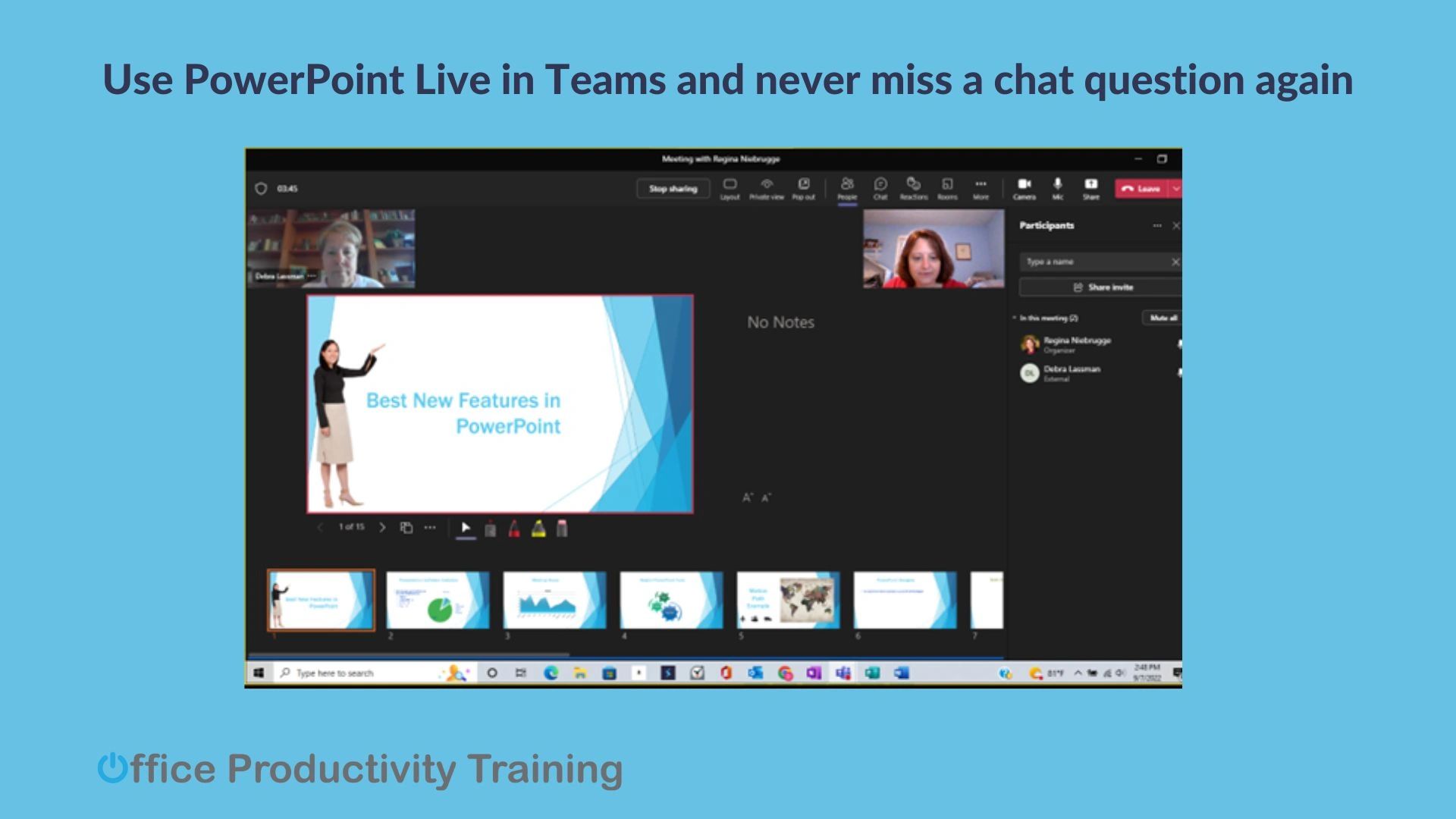 Use PowerPoint Live in Teams and never miss a chat question again