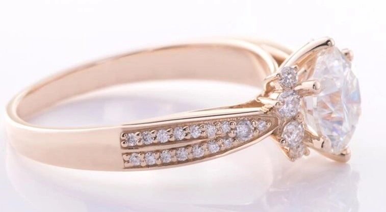 Pave Moissanite Double Row Diamond Band