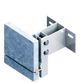 Metal bracket supporting a concrete panel for construction.