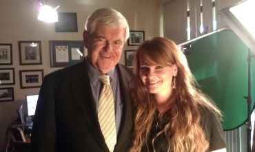 Me & Newt Gingrich. This was a live shot for Fox News. When I showed him the mirror he said "This is