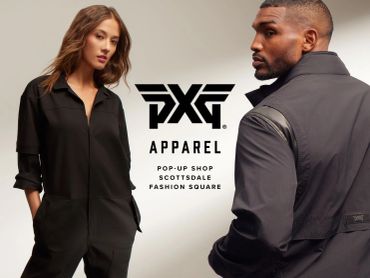 Models showcasing PXG Apparel at Scottsdale Fashion Square.