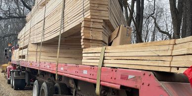 Trusses delivered to job site
