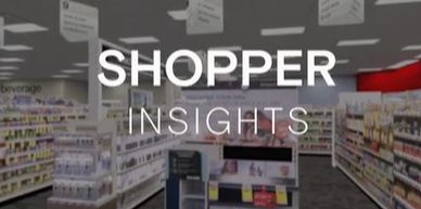 Interior of a retail store with 'SHOPPER INSIGHTS' text overlay.