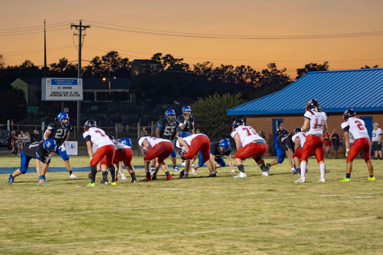 The Cherryville Ironmen playing defense against Avery County at Rudisill Stadium, Cherryville NC. August 23rd, 2024 by Mason Beam (WNN)