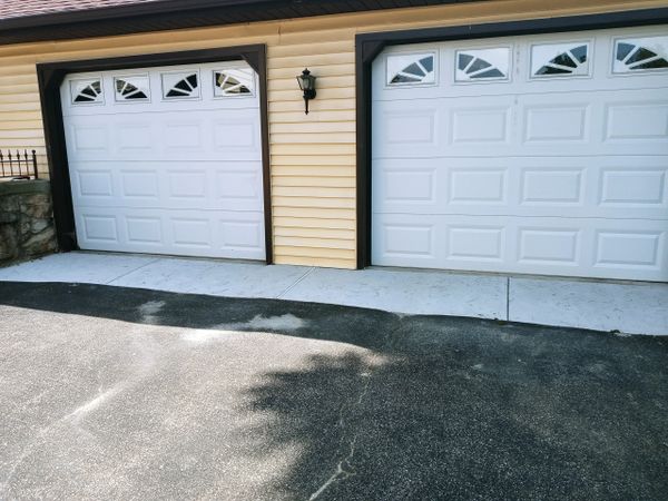 Beautiful work poured in front of this three car garage