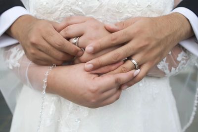 Elopement Photography in Gatlinburg couple holding hands on their wedding day