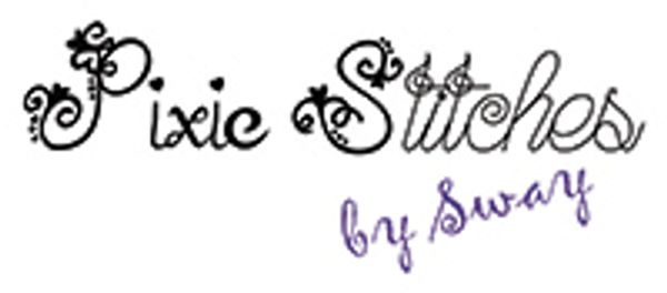 Text logo Pixie Stitches by Sway