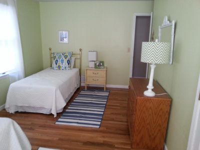 East bedroom with a set of twins