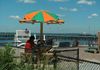 Looking at the playground and bay beach