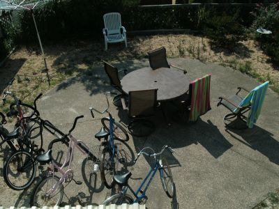 Plenty of room for bikes, beach chairs, etc.