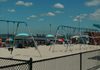 Swing sets on the guarded beach