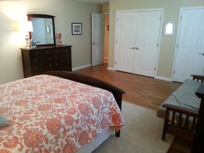 Large master bedroom w futon couch
