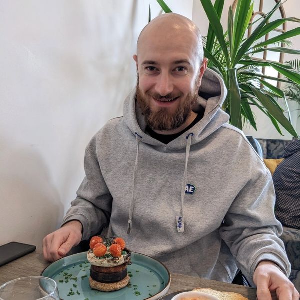 Ian eating breakfast