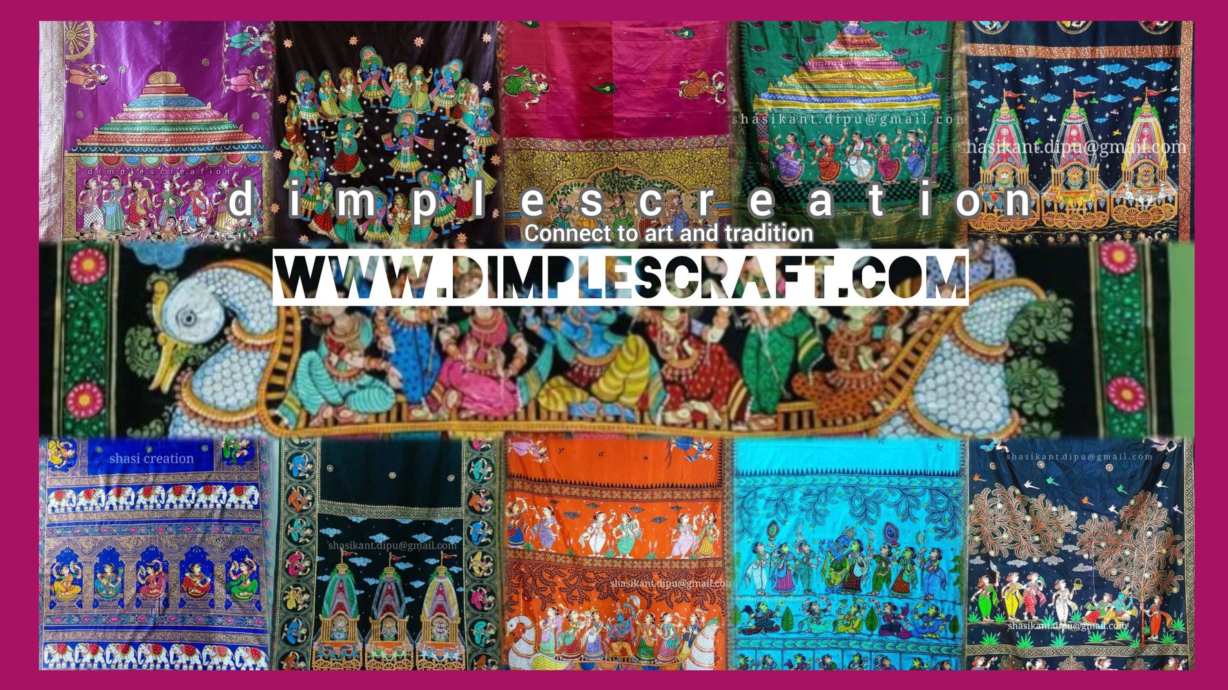 Colorful traditional Indian textile art showcasing vibrant cultural scenes and motifs.