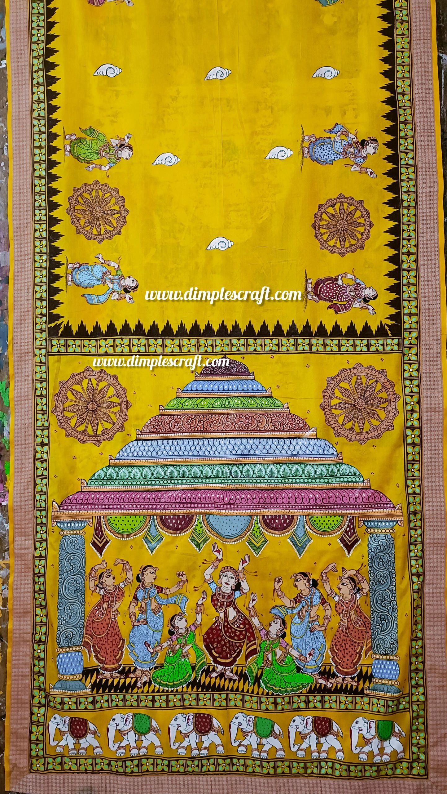 Handpainted Pattachitra Saree – Konark Mandap with Odissi Dancer artistic journey handcrafted designs pattachitra sarees