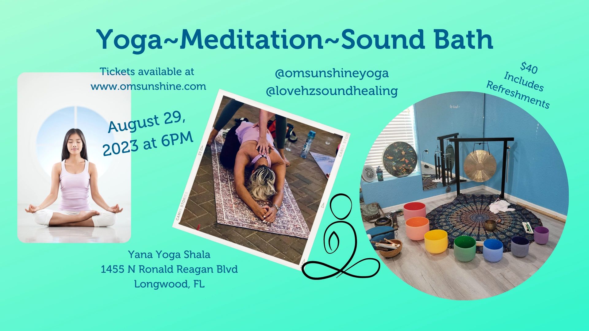 Yin Yoga, Meditation, and Sound Bath at Yana Yoga- August 2023