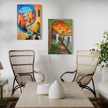 Pair of 36 x 24 inch original paintings by Michael Naughton