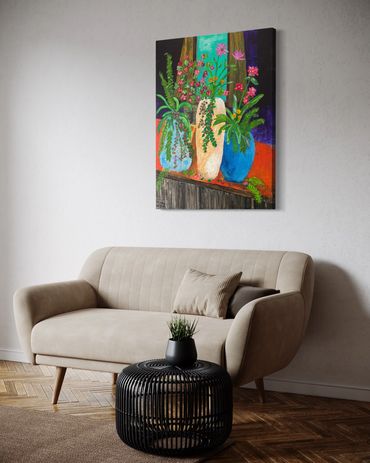 Painting shown in living area