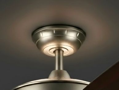 Close-up of a ceiling fan mount.