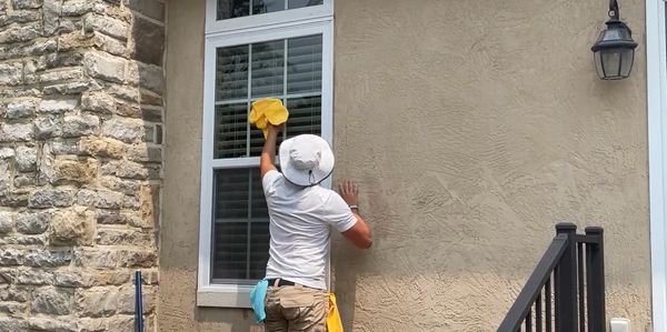 Windows being cleaned by Hydro Restorations LLC