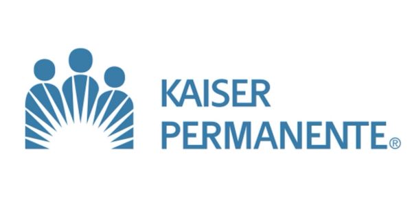 Kaiser Permanente logo with three figures and sunburst.