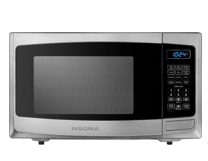 Insignia™ - 0.9 Cu. Ft. Compact Microwave Oven, One-Touch Cooking