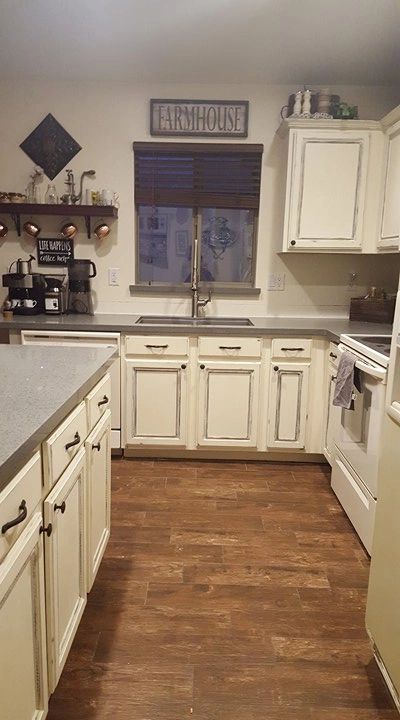 Two Tone Distressed For A Rustic Farmhouse Kitchen