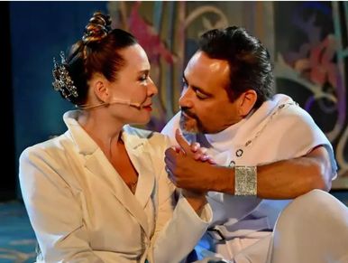 Charisse Loriaux (Hippolyta/Titannia) and Johnny Moreno (Theseus/Oberon) in A Midsummer Night's Drea