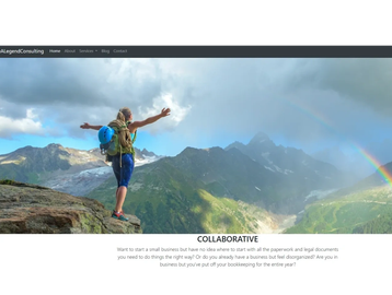 Person enjoying a mountain view with a rainbow in the background.