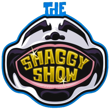 Logo for The Shaggy Show featuring a stylized mouth and text.