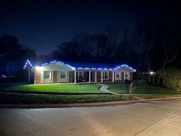Home with Christmas lights